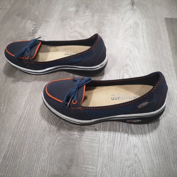 Berkemann Walk Maxx Ladies Size 39 (8 US) Navy with Orange Trim Fitness Shoe - Picture 1 of 10